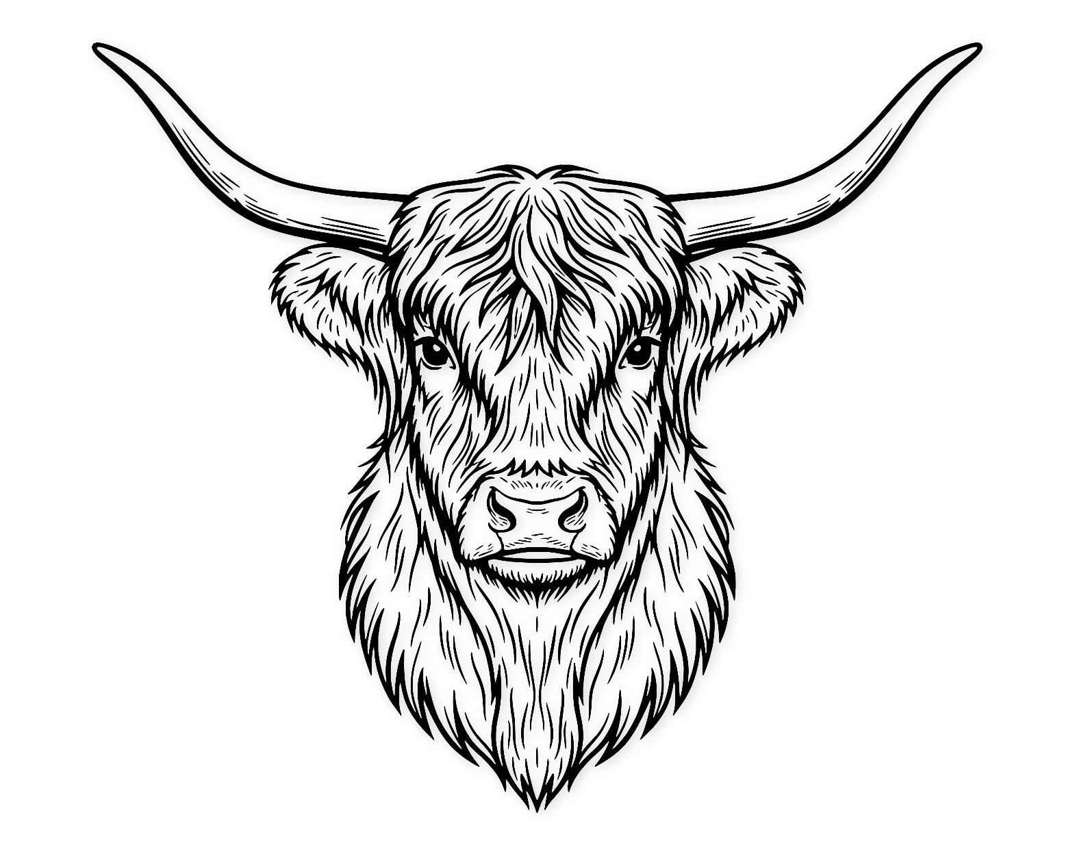 Cow Face Close-Up Svg Png: Bold Graphic Design For Stickers