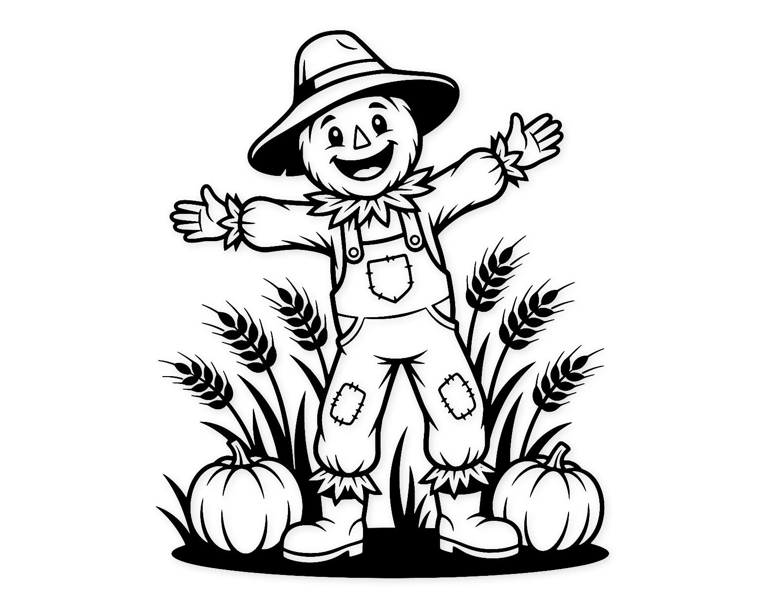 Scarecrow Figure Svg Png: Whimsical Digital Design For Crafts