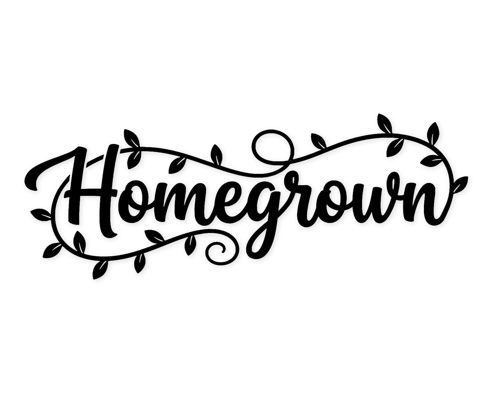 Homegrown Text Svg Png: Whimsical Design For Decals
