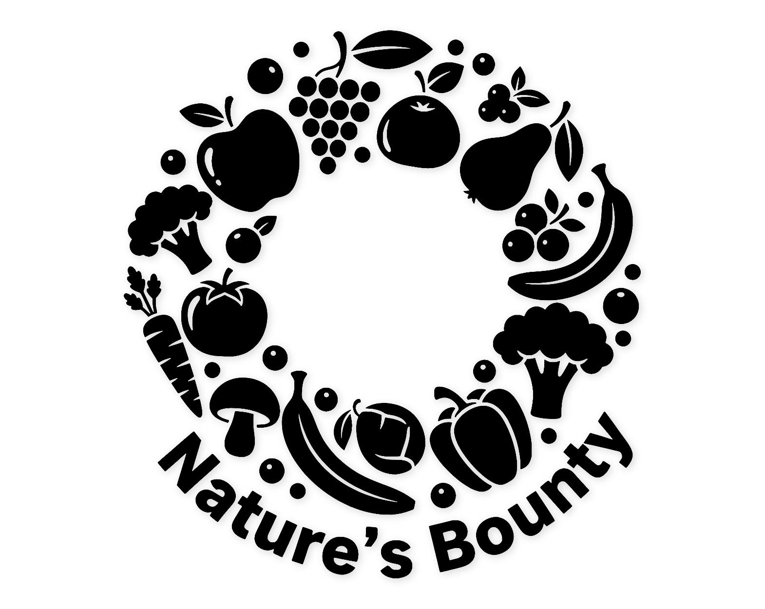 Nature's Bounty Svg Png: Bold Black-Line Design For Cricut Projects