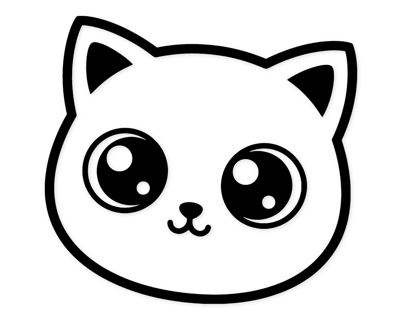 Kawaii Kitty Face Svg Png: Cute Minimalist Design For T-Shirts