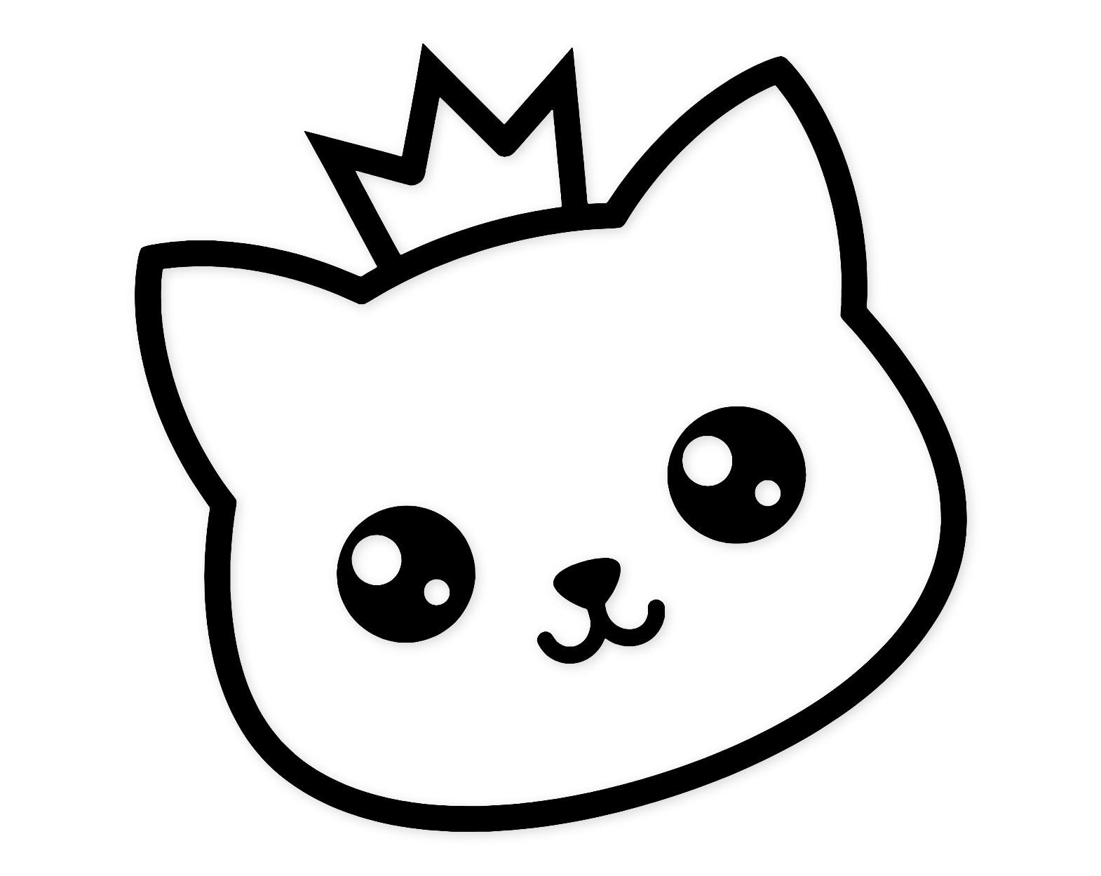Kawaii Kitty Svg Png: Bold Line Art For Crafts