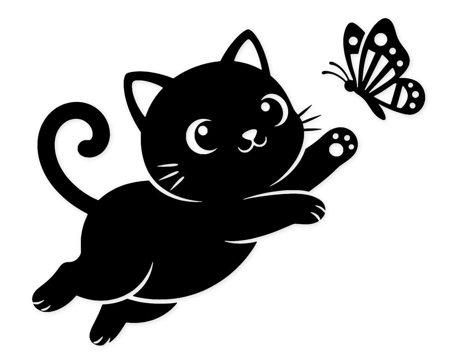 Kawaii Kitty Playing Svg Png: Cut Ready Digital Design For Cricut Silhouette