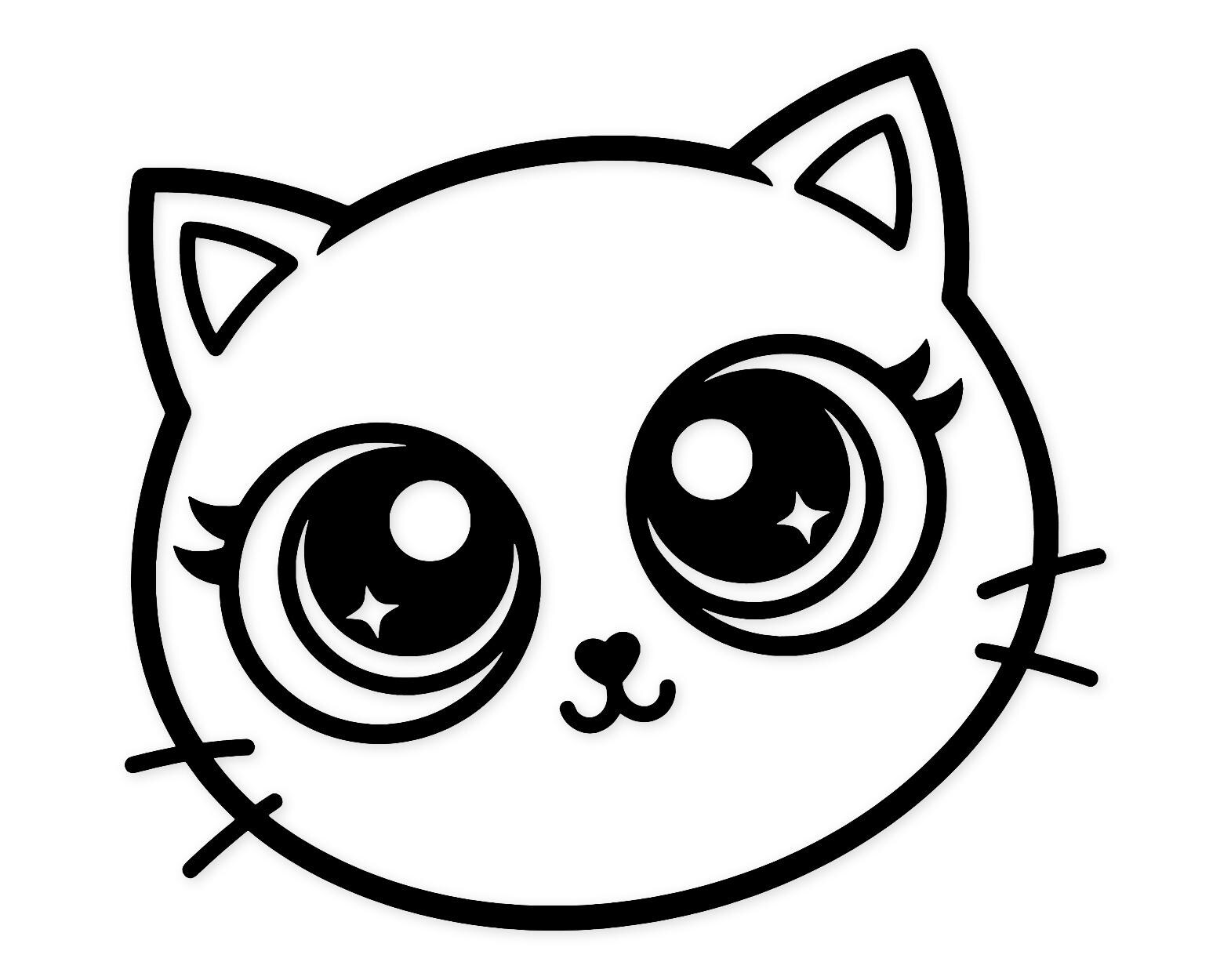Kawaii Kitty Eyes Svg Png: Whimsical Design For T-Shirts