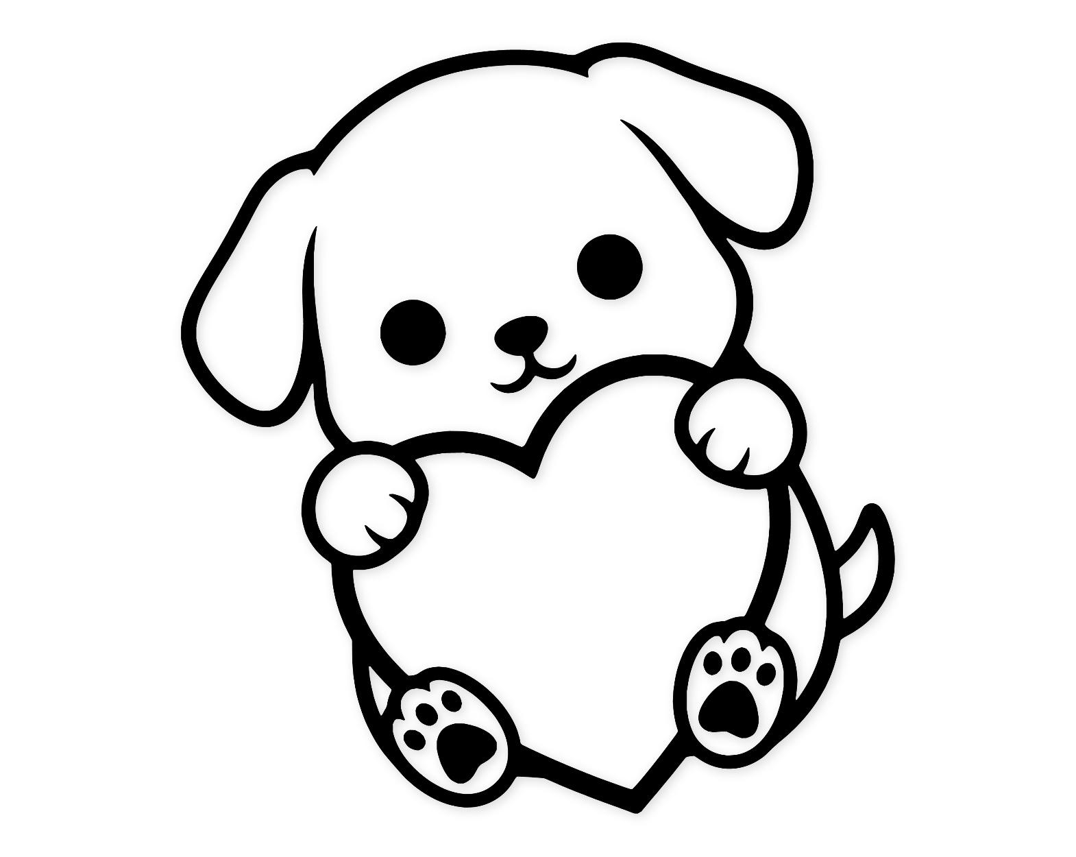 Kawaii Puppy Heart Svg Png: Cut Ready Digital Design For Cricut Silhouette