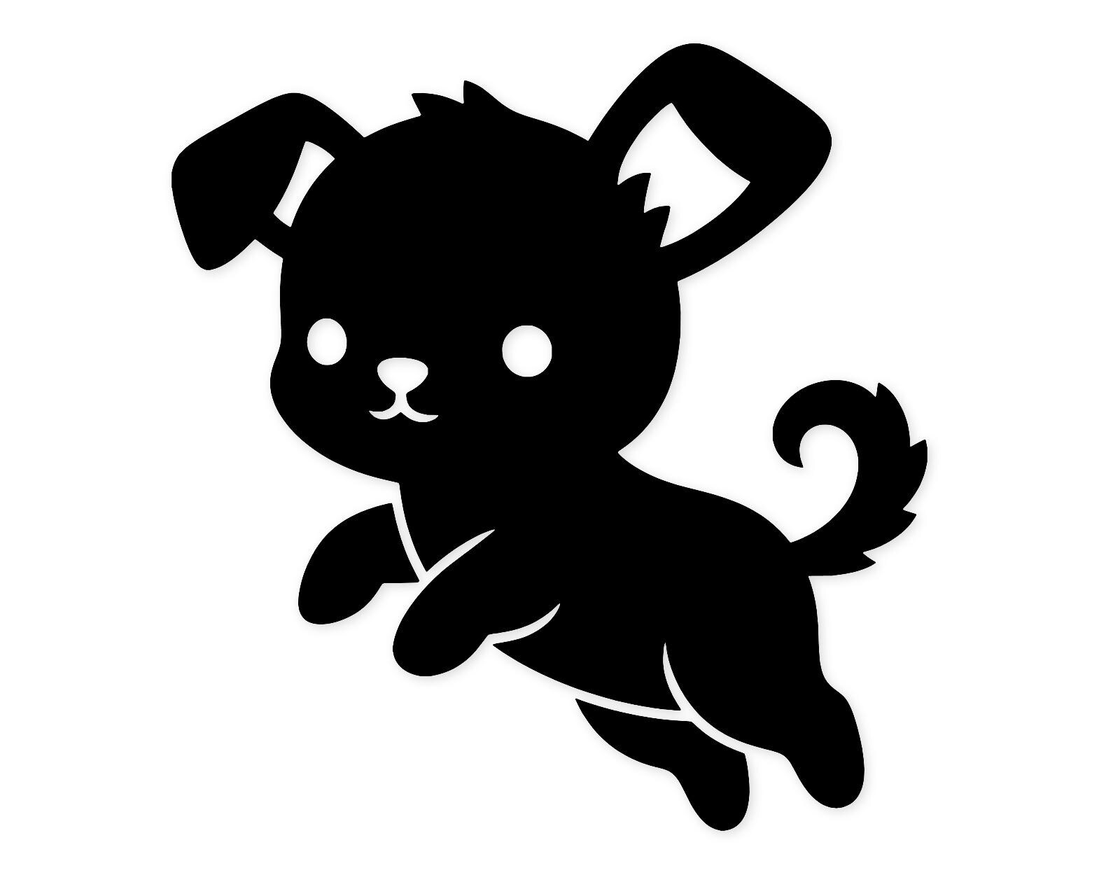 Puppy Silhouette Svg Png: Bold Minimalist Design For Crafts