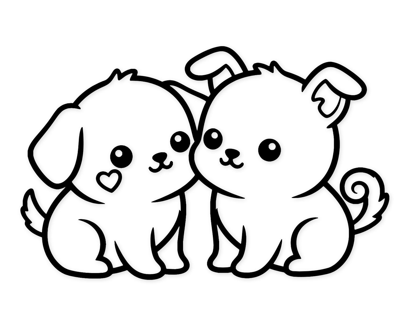 Kawaii Puppy Hug Svg Png: Cute Design For Stickers