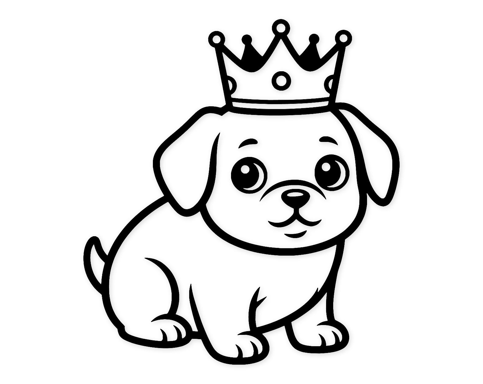 Puppy With Crown Svg Png: Cut Ready Digital Design For Cricut Silhouette