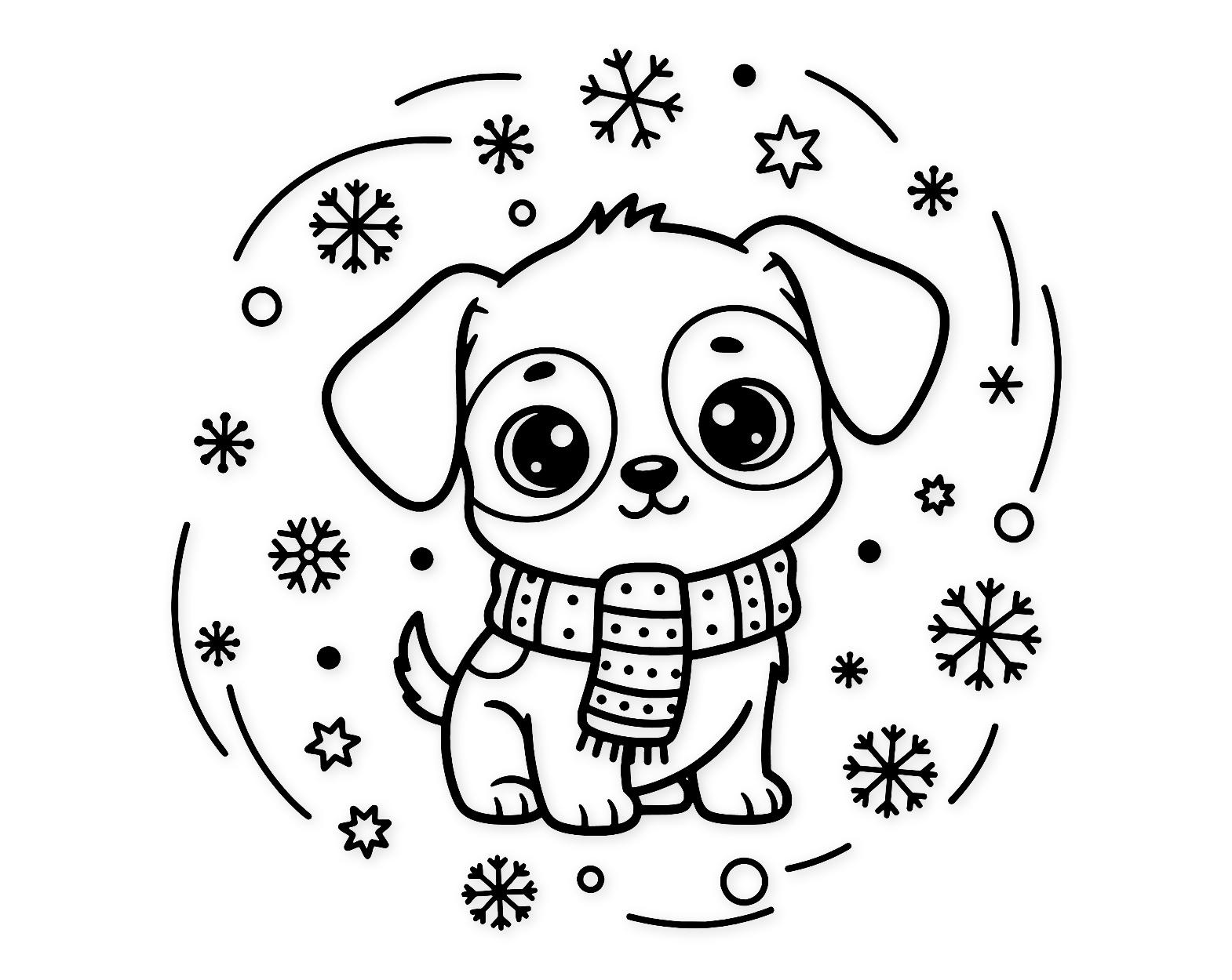 Winter Puppy Svg Png: Cute Kawaii Design For Crafts