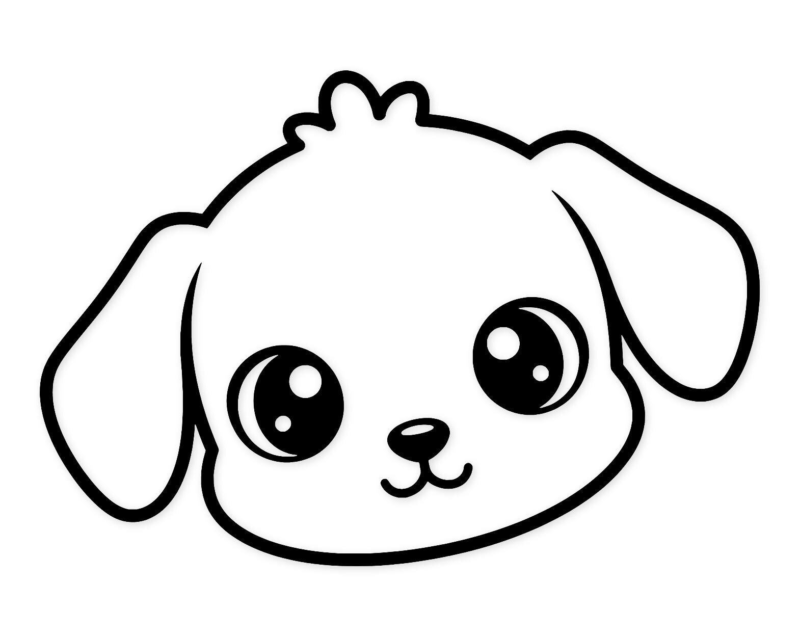 Portrait Of A Kawaii Puppy Svg Png: Cut Ready Digital Design For Cricut Silhouette