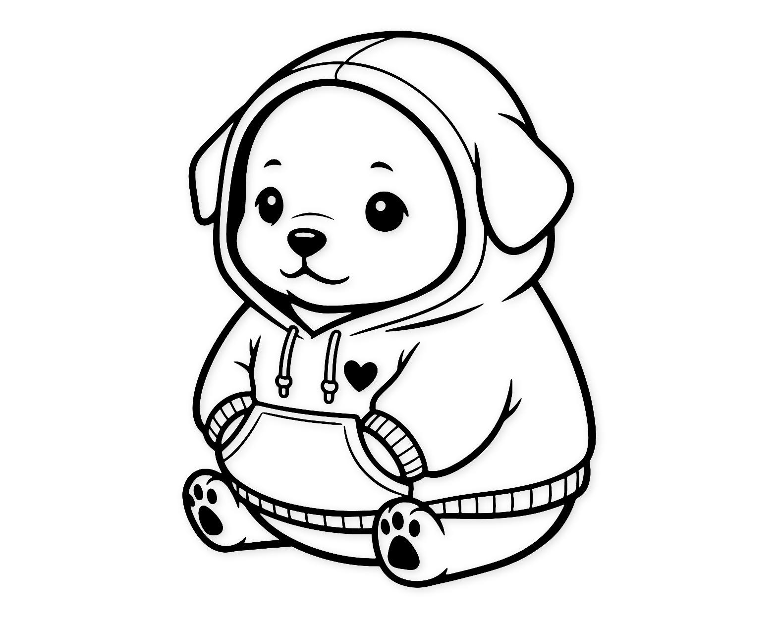 Puppy In A Hoodie Svg Png: Cute Design For Stickers