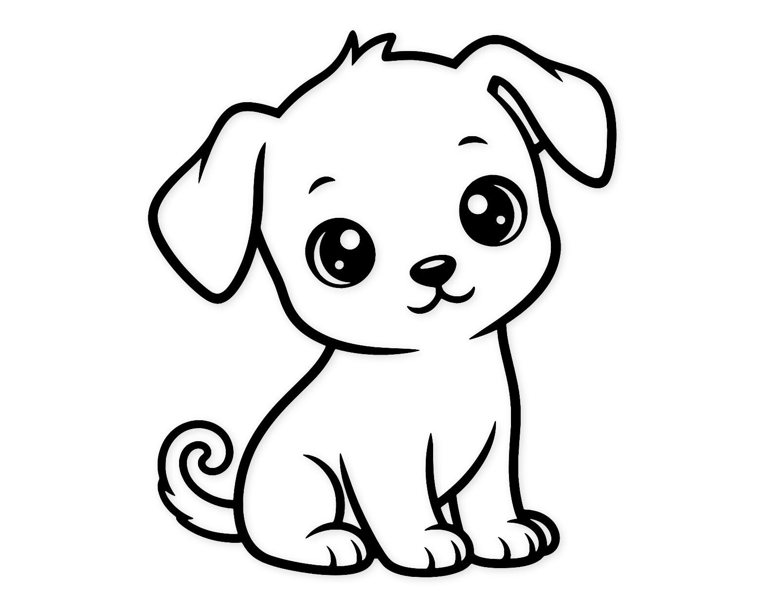 Kawaii Puppy Sitting Tall Svg Png: Cut Ready Digital Design For Cricut Silhouette