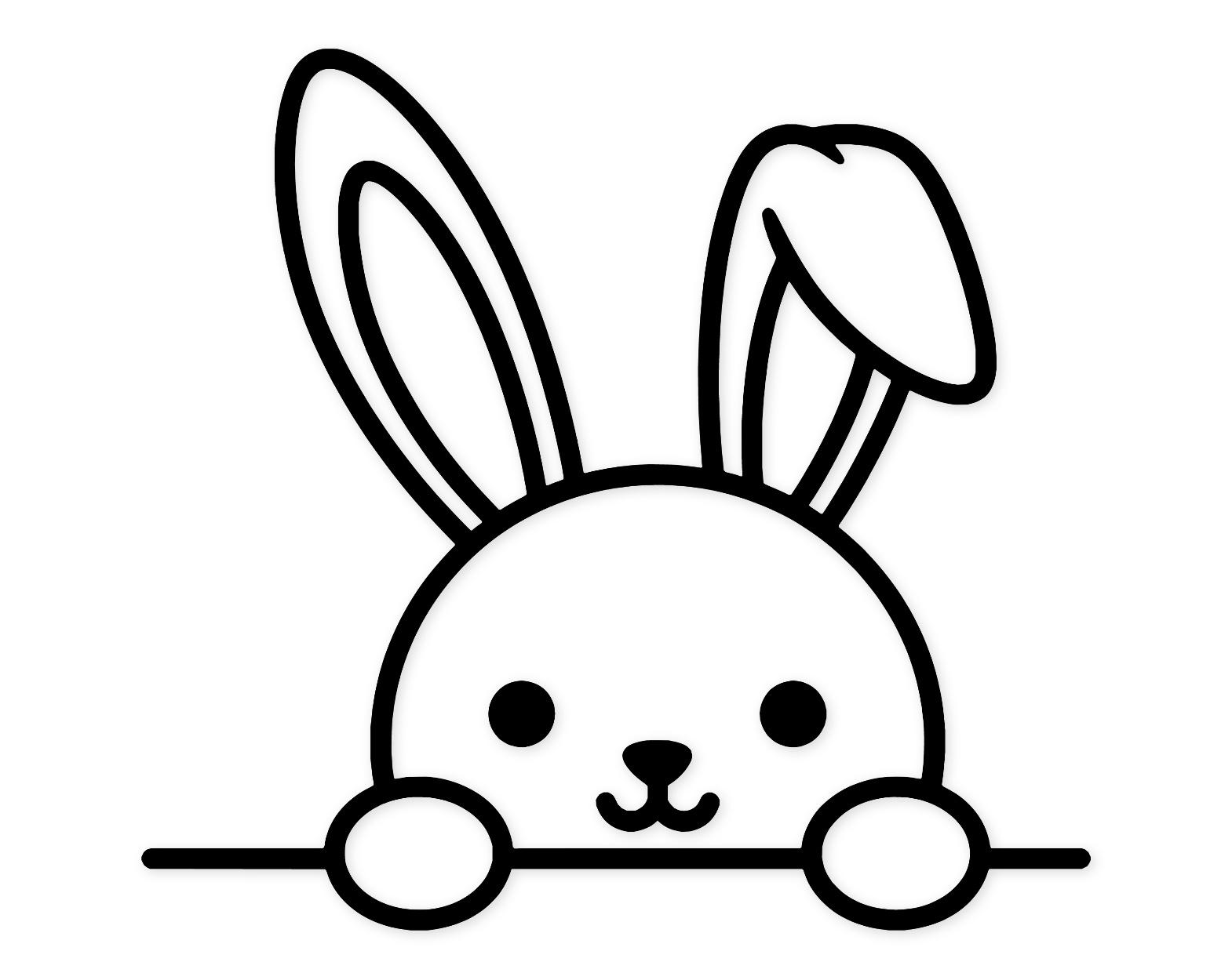 Bunny Peeking Up Svg Png: Cute Hand-Drawn Design For Crafts