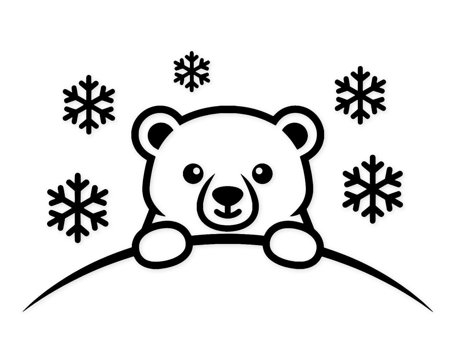 Polar Bear Svg Png: Minimalist Cut File For Crafts