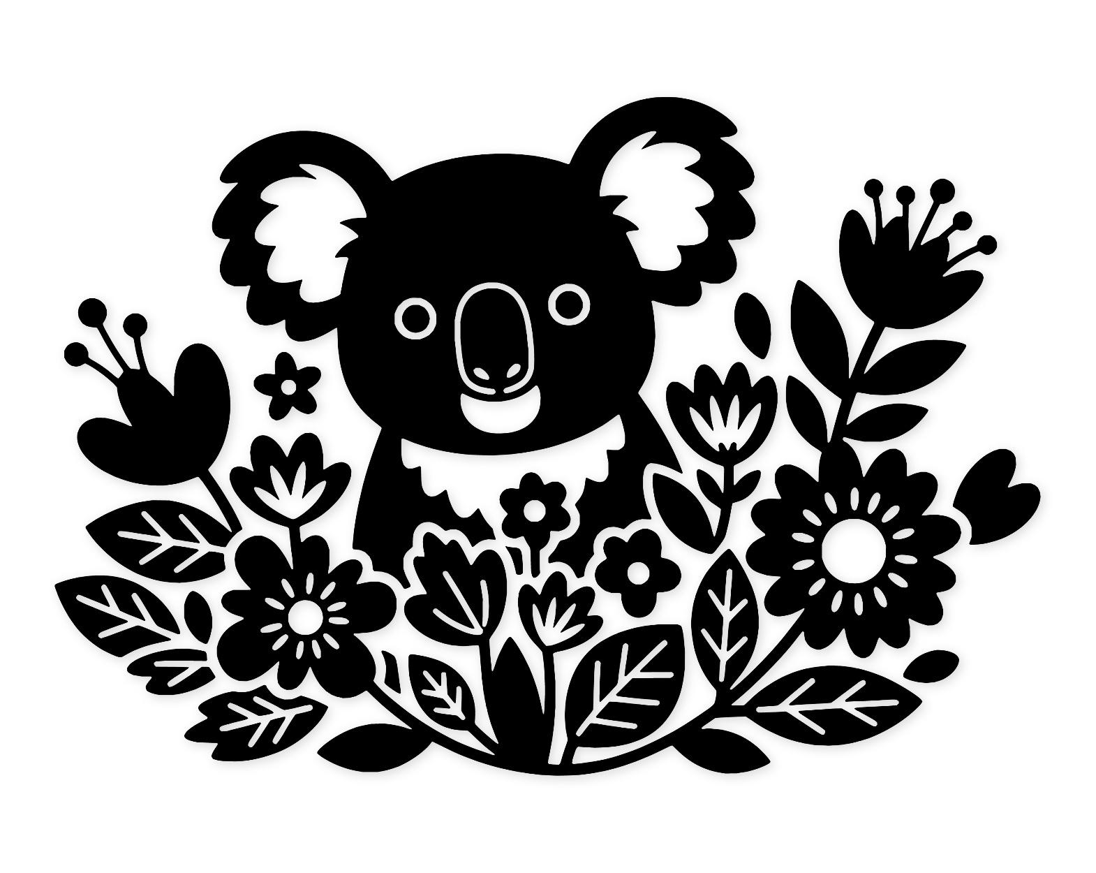 Koala And Flower Svg Png: Cute & Whimsical Design For T-Shirts