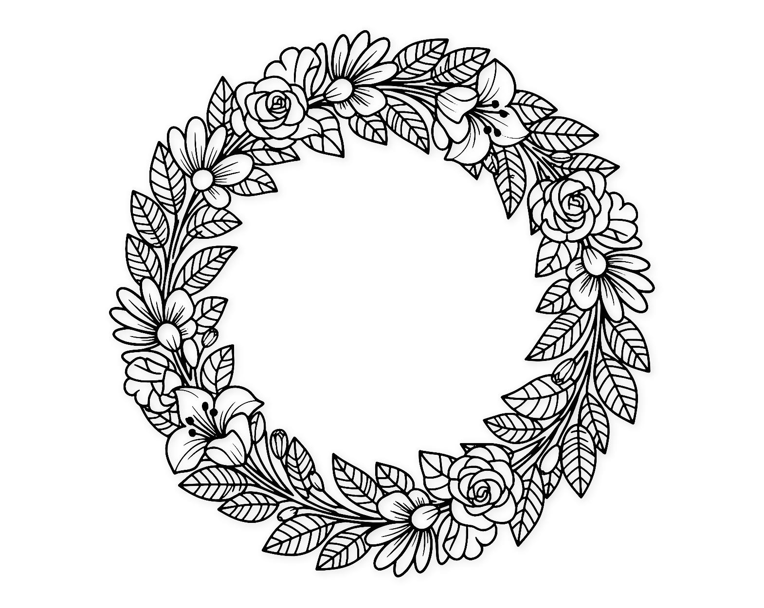 Floral Wreath Svg Png: Elegant Cut File For Home Decor