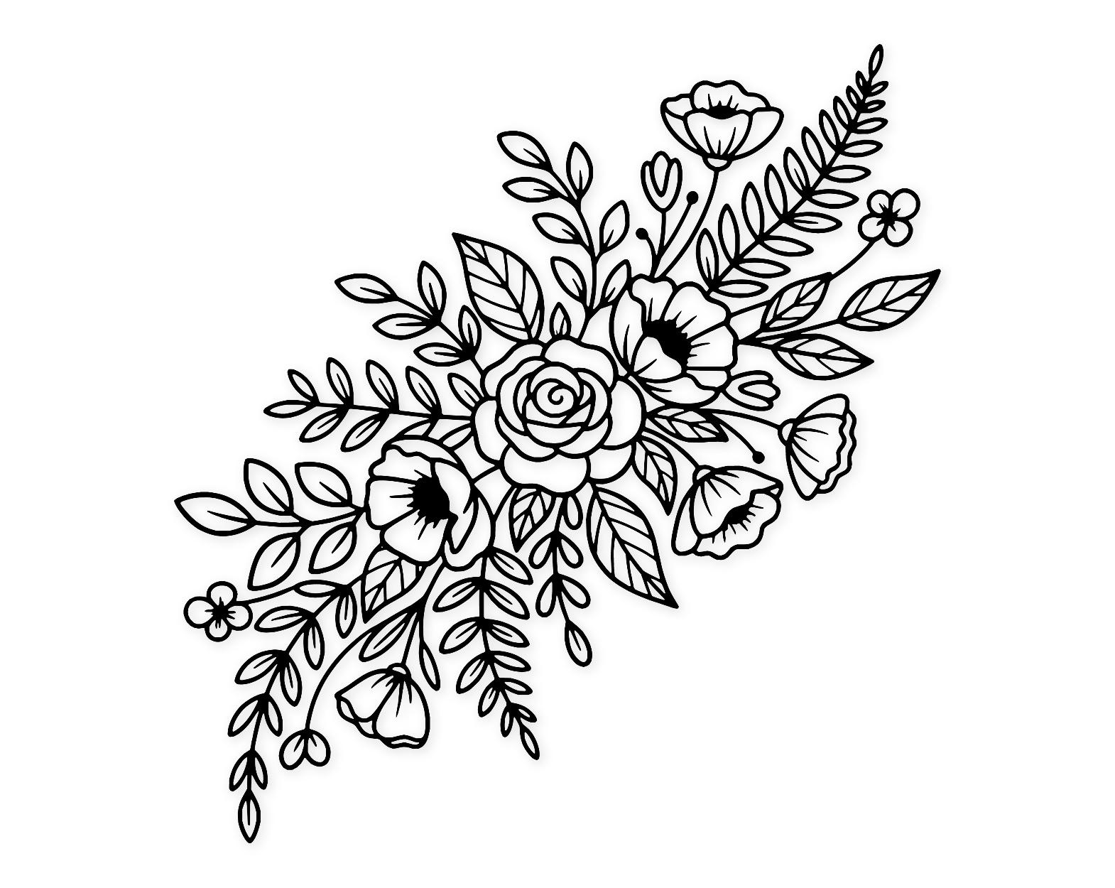 Floral Bouquet Svg Png: Elegant Clip Art For Crafts