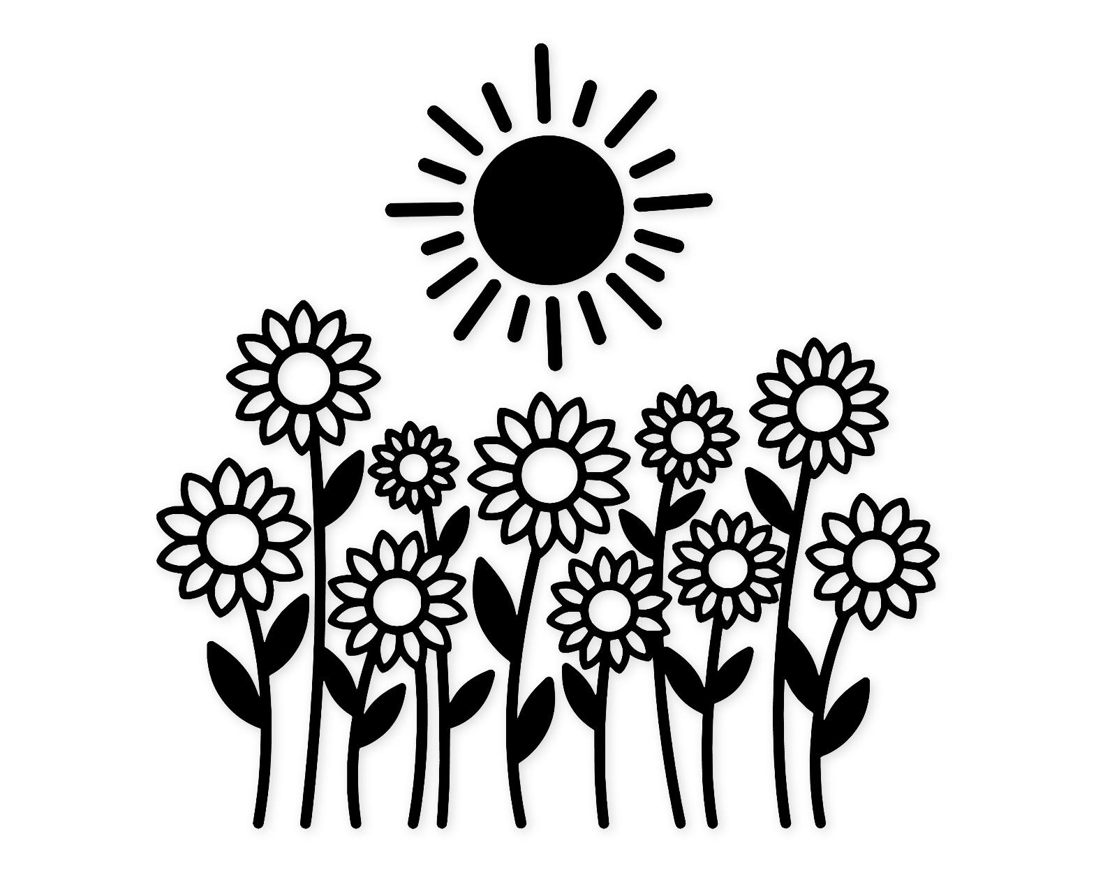 Sunflower Landscape Svg Png: Cut Ready Digital Design For Cricut Silhouette