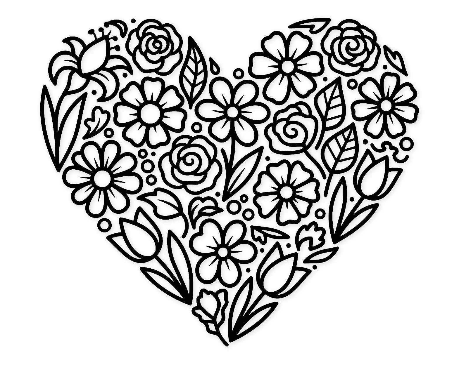 Floral Heart Svg Png: Cut Ready Digital Design For Cricut Silhouette