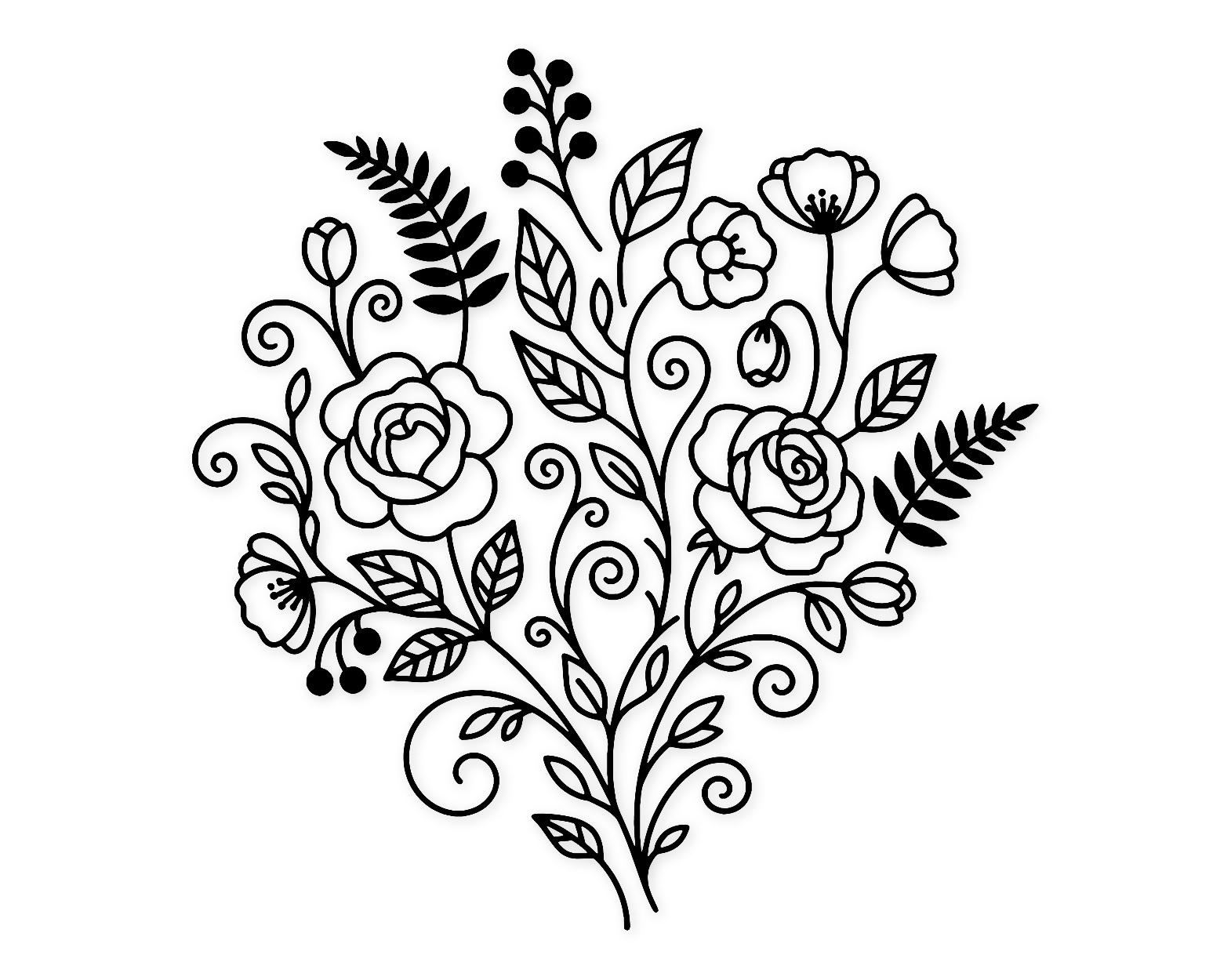 Feminine Floral Svg Png: Elegant Cut File For Invitations