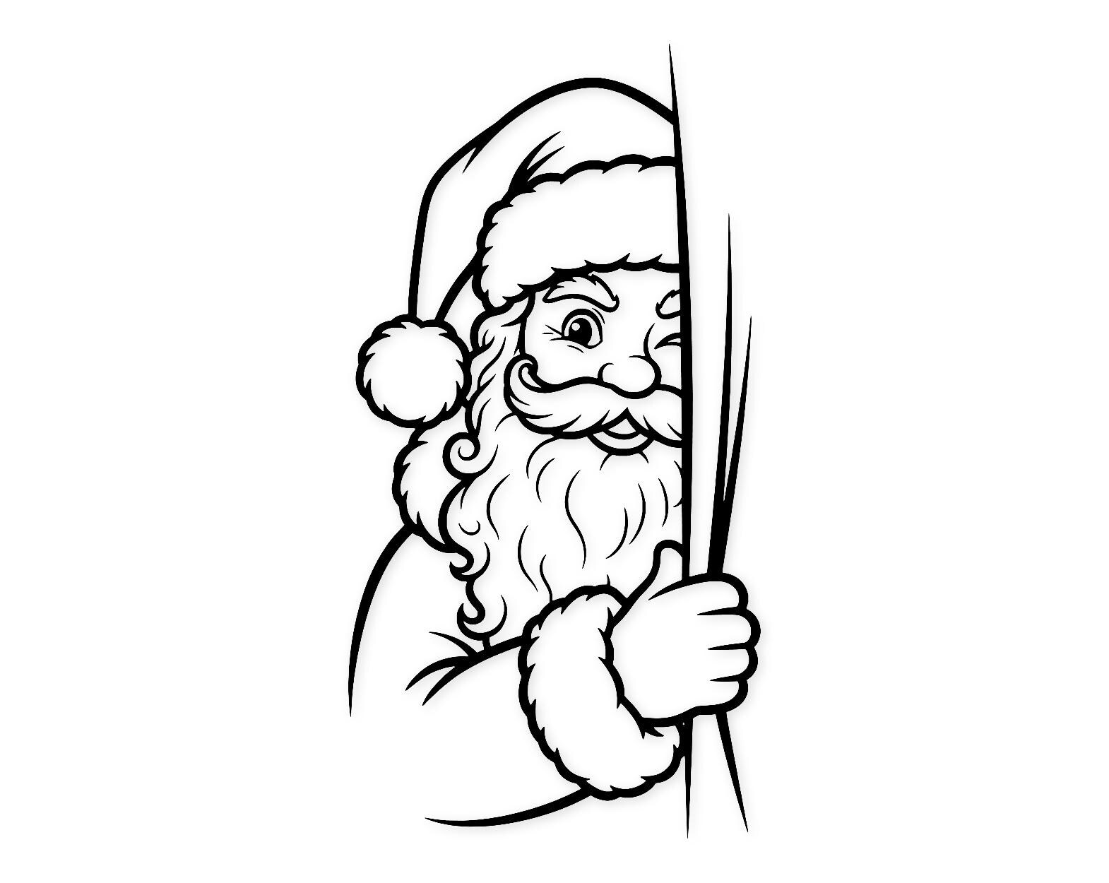 Peeking Santa Claus Svg Png: Cute Design For Holiday Projects