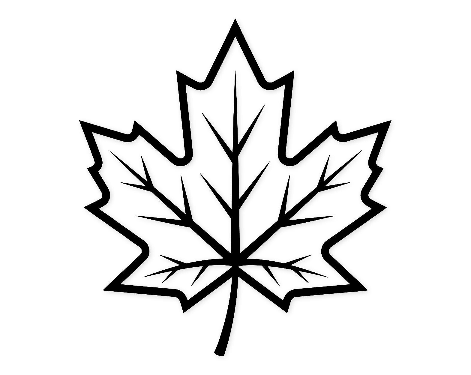 Autumn Leaf Svg Png: Bold Outline Cut File For Crafting