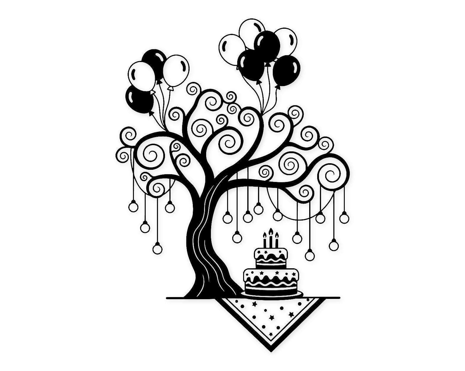 Whimsical Birthday Scene Svg Png: Bold Cut File For Celebrations