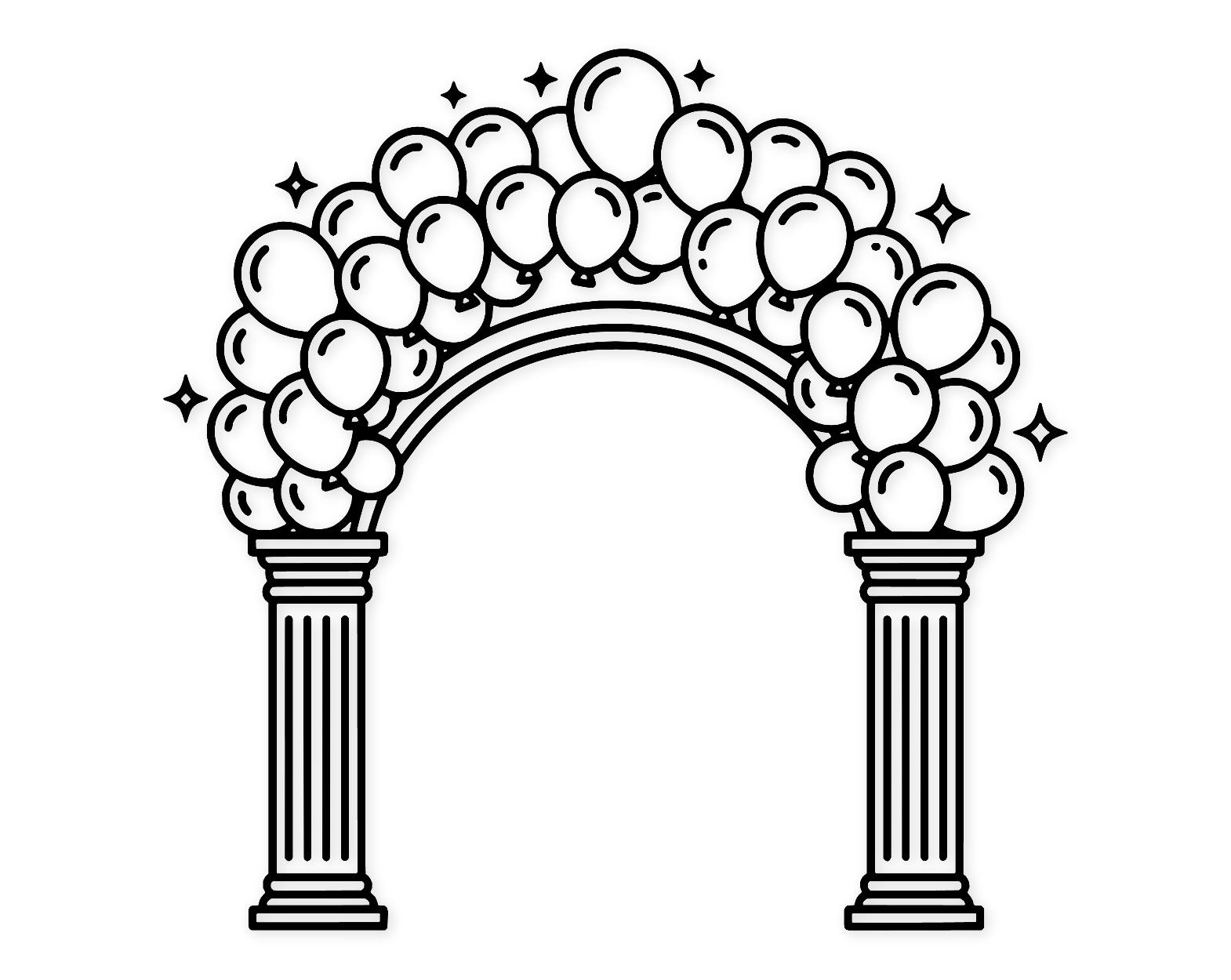 Balloon Arch Svg Png: Bold Clean Design For Celebrations