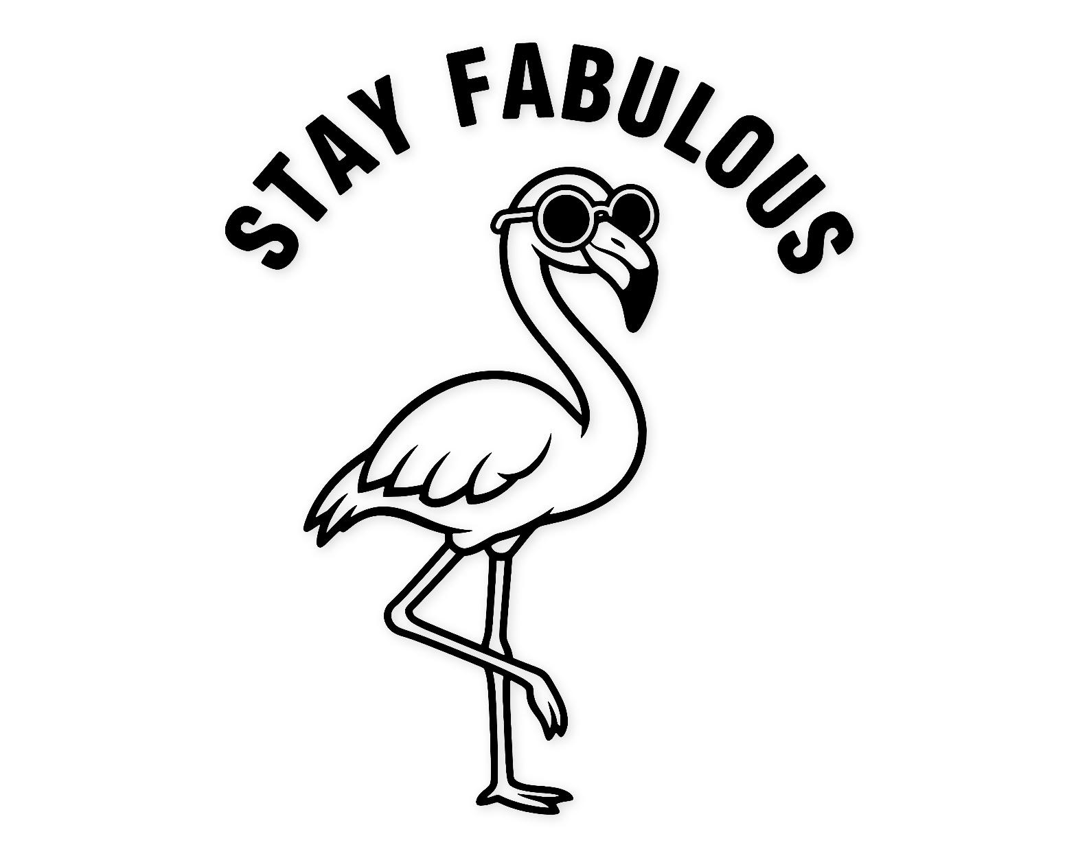 Sassy Flamingo Svg Png: Bold Black & White Cut File For T-Shirts