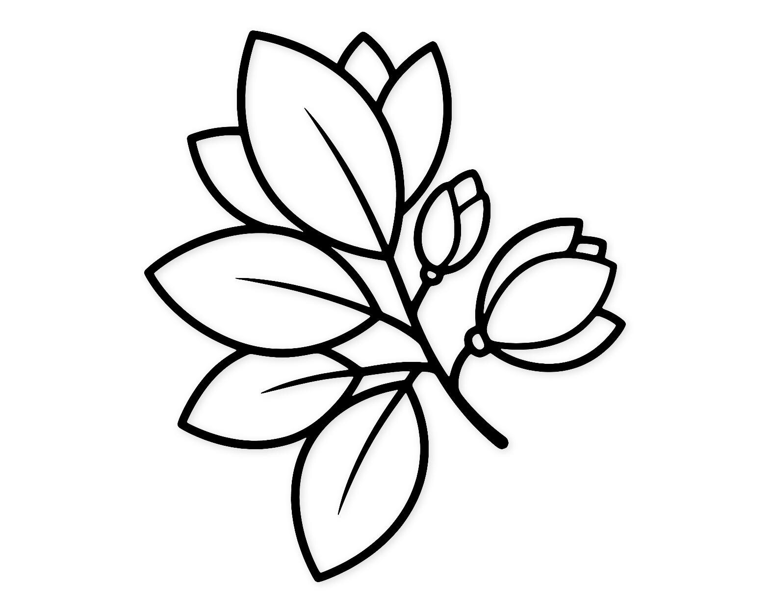 Magnolia Branch Svg Png: Minimalist Cut File For Crafts
