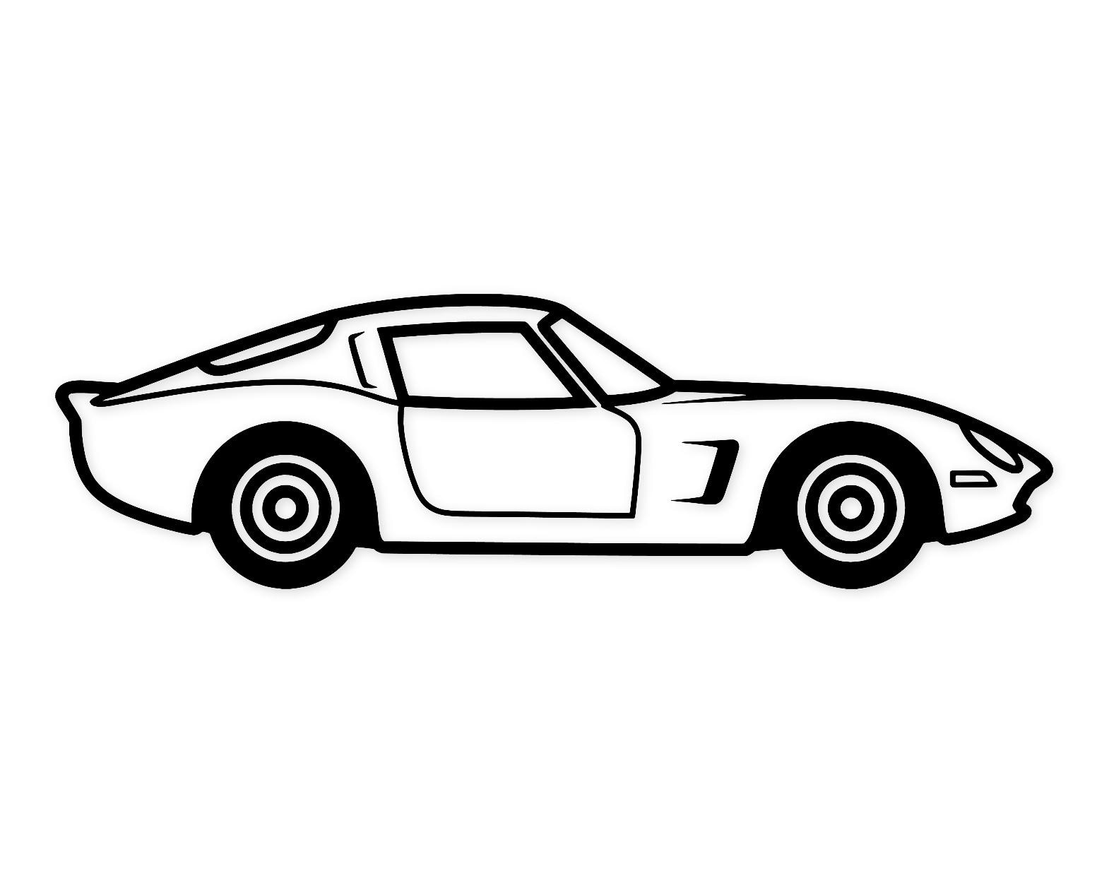 Classic Sports Car Svg Png: Bold Outline For T-Shirts