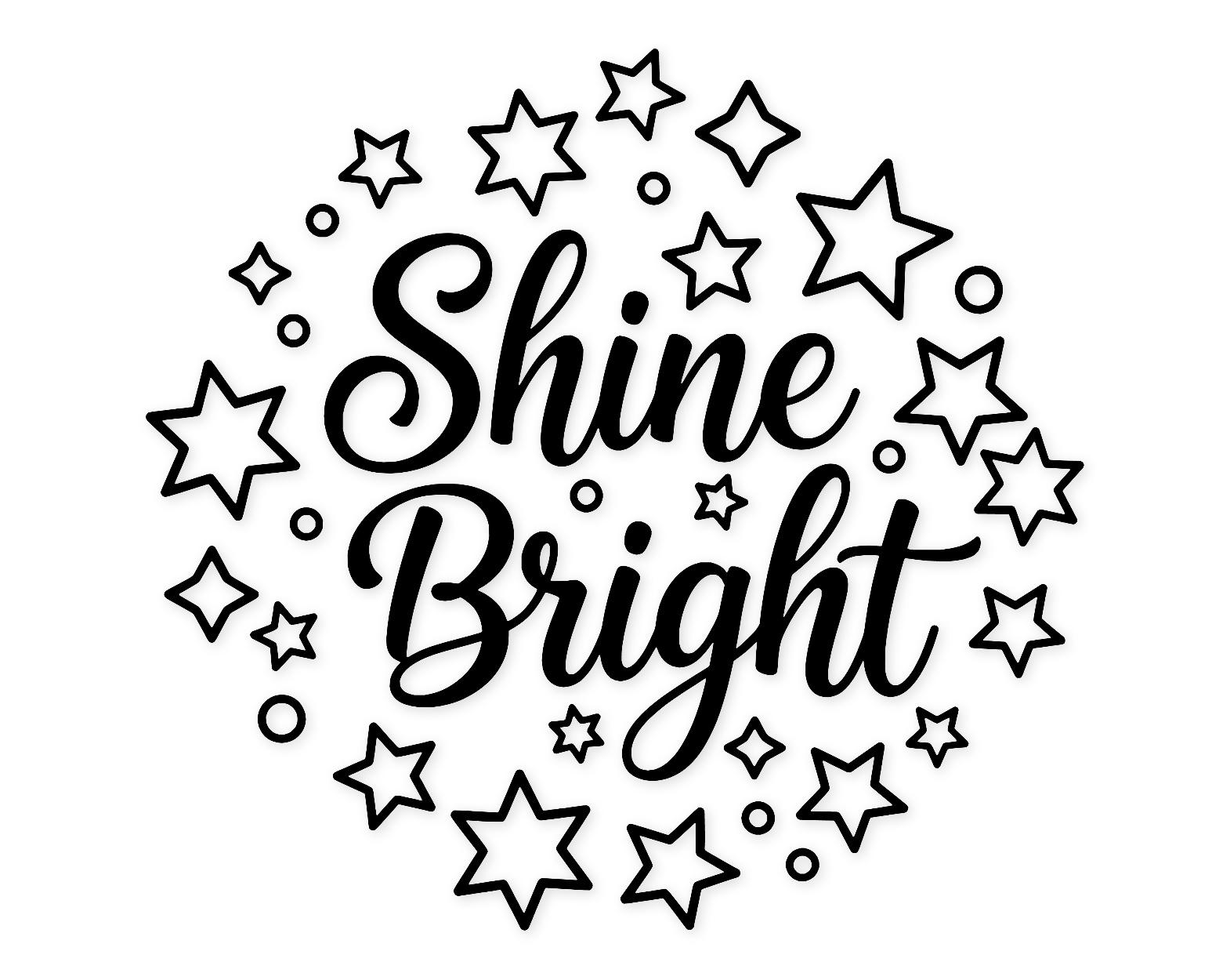 Shine Bright Svg Png: Elegant Script For Cut Projects