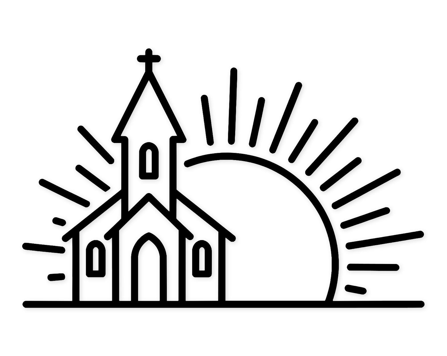 Church Sunrise Svg Png: Minimalist Design For T-Shirts