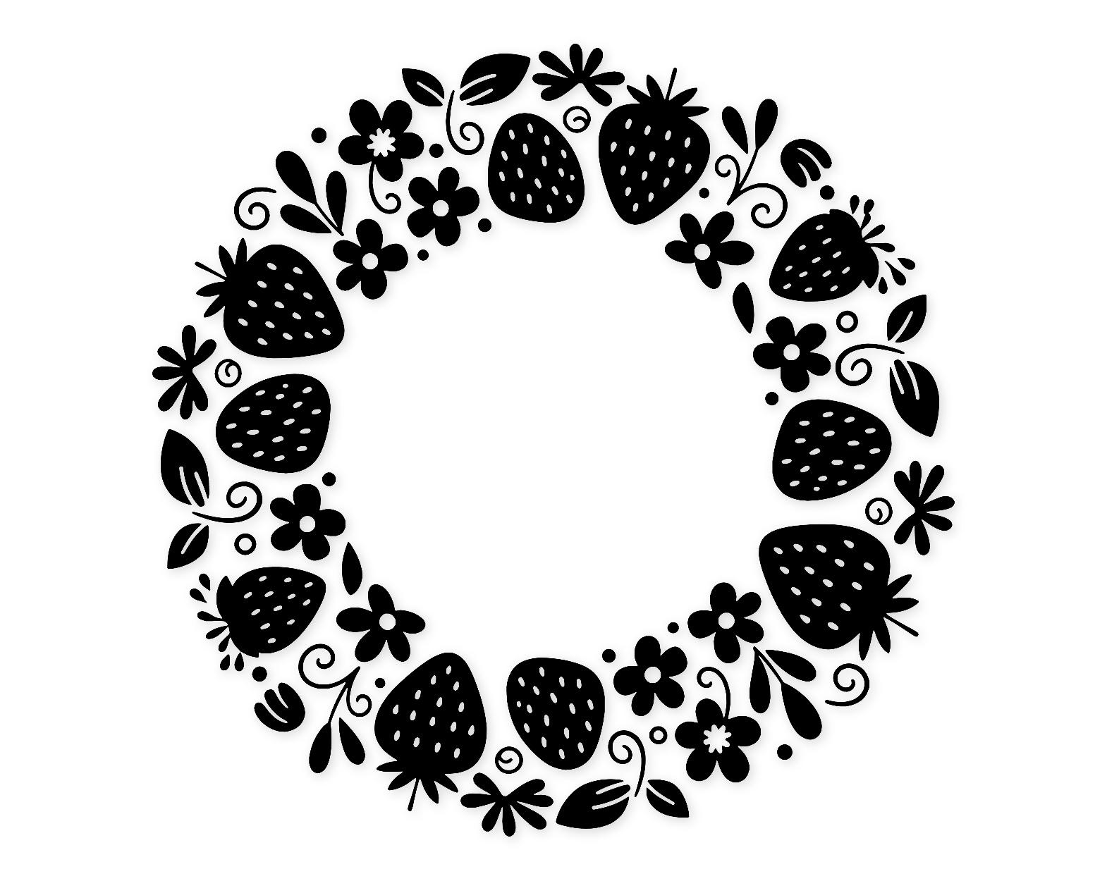Strawberry Floral Wreath Svg Png: Cut Ready Digital Design For Cricut Silhouette
