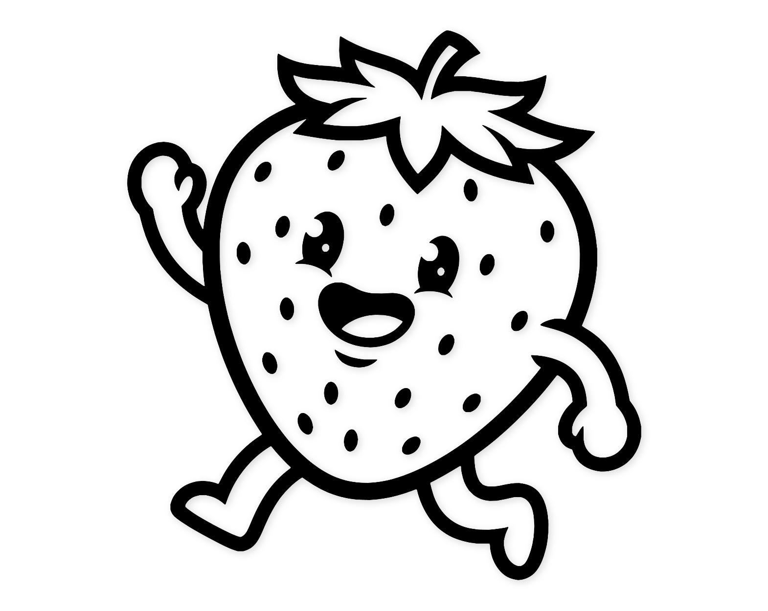 Happy Strawberry Character Svg Png: Cute Design For Crafts