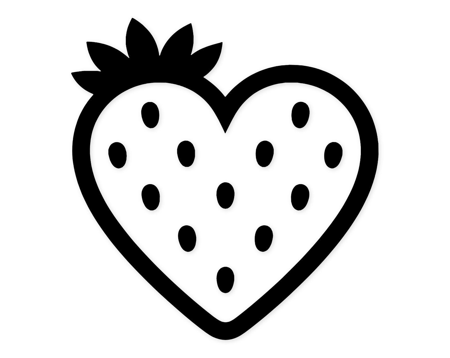 Strawberry Heart Svg Png: Bold Minimalist Design For T-Shirts
